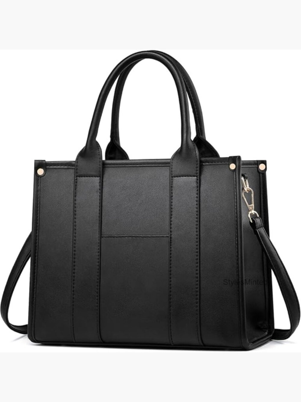 Faux Leather Tote Bag Crossbody Shoulder Handbag with Zipper